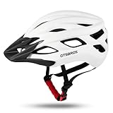 GTSBROS Fahrradhelm mit abnehmbarem Visier für Damen Herren– Leichter Helm für Mountainbike und Stadtverkehr (Weiß, M)