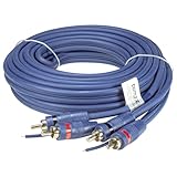 tomzz Audio 5500-001 Profi RCA Cinchkabel 5m, 2-Fach geschirmt, blau, mit Remoteleitung