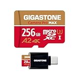 [5 Jahre kostenlose Datenwiederherstellung] GIGASTONE 256 GB Micro-SD-Karte mit USB 3.2 Typ C Kartenleser, 4K Camera Pro MAX, A2 V30 MicroSDXC Speicherkarte für GoPro, 4K UHD Video, bis zu 130/85 MB/s