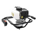 Wiltec Erdlochbohrer 1,4 kW 1,9 PS 52ccm Benzinmotor, Erdbohrer mit 2 Takt Motor, Pfahlbohrer Motorerdbohrer für saubere Bohrungen