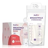 Nuliie 120 Stück Temperaturempfindliche Verfärbung Muttermilchbeutel, 180ml BPA-frei und Auslaufsichere Muttermilch Aufbewahrung mit Ausgießer zum Stillen, Einfrierbar, Platzsparend