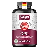 OPC Traubenkernextrakt Hochdosiert - 550 mg Extrakt je Kapsel mit 95% OPC - Hohe Reinheit & Konzentration - 180 vegane Kapseln mit Vitamin C - Laborgeprüft & Ohne Zusätze