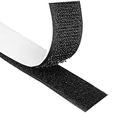 Blooven Klettband Selbstklebend 8 Meter Extra Stark, Doppelseitig Klebende mit Klettverschluss 20mm Breit Selbstklebendes Klebepad Flauschband und Hakenband (Schwarz)