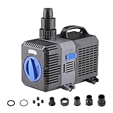 EXLECO Super Eco Teichpumpe Filterpumpe 3000L/H 10W Energiespar Wasserpumpe Koiteich Bachlaufpumpe Springbrunnenpumpe Aquarium Pumpe Brunnen Pumpe für Außen Wasserfall Teich Bachlauf Garten Brunnen
