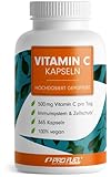 Vitamin C hochdosiert - 365 Kapseln - 500 mg Vitamin C gepuffert - hochwertiges Calcium-Ascorbat optimal hochdosiert - ohne unerwünschte Zusätze - laborgeprüft mit Zertifikat - Jahresvorrat