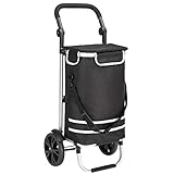 MONZANA® 3in1 Einkaufstrolley 56L bis 40 kg klappbar abnehmbare Tasche Handwagen Einkaufswagen Einkaufshilfe Roller Schwarz