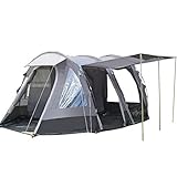 Explorer Tunnelbuszelt Rimini, Busvorzelt mit 5000mm Wassersäule, Variable Anbauhöhe 170-210cm, für Camping und Vanlife, Schlafkabine, super Ventilation und Extra Boden im Wohnbereich.