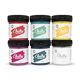 LM-Kreativ Chalky Kreidefarbe 6 x 100ml (Sommerlust) - - Finish Kreide-Farbe für einen Vintage/Shabby-Chic-Look. Die Kreidefarben/Kalkfarbe sind auch als Holzfarbe verwendbar & trocken matt auf