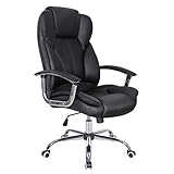 SONGMICS Bürostuhl Chefsessel Drehstuhl Computerstuhl Sitzhöhenverstellung office Stuhl Polsterung OBG57B, ‎schwarz