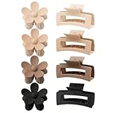 ZSPERKLA 8 Stück Große Haarklammer, Haarspangen Damen für dickes Haar Rutschfestes Klauenklammern Haar Jaw Clips für Frauen Mädchen(neutral)