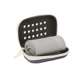 SHINROAD Schnell kühlendes Handtuch, Sport, mit Aufbewahrungsbox, trockenes Netzgewebe für Sportler, tragbar, schweißabsorbierend, Fitnessstudio, Yoga, Laufen, Wandern, Outdoor, Hellgrau, 90 cm