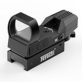 Feyachi RS-27 Red Dot Visier Wiederaufladbar Leuchtpunktvisier mit einstellbares taktisch Rot und Grün Fadenkreuz Zielfernrohr Reflexvisier kompatibel für 20mm/22mm Weaver oder Picatinny Schiene