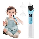 Nasensauger Baby, Nasensauger Baby Elektrisch, Nasensauger Staubsauger, Nasensekretsauger Mit 6 Saugstufe & 2 Silikon Tipps Für Neugeborene Kleinkinder Und Säuglinge Usb-Aufladung(Blau)