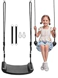 Fionrziy Schaukel Indoor,Höhenverstellbare Kinderschaukel Outdoor,Kinderschaukel mit 2er Hängematte Gurte und 2er Karabinern,bis 80 kg belastbar,für Kinder ab 3 Jahren(Schwarz)