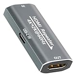 KUYIA HDMI-Repeater, 4 K, 60 Hz, HDMI-Extender-Verstärker, Buchse auf Buchse, Kabeladapter, 30 m, HDMI 2.0 Signalverstärker für PS4/DVD/TV-Box usw. mit USB-C-Netzteilanschluss