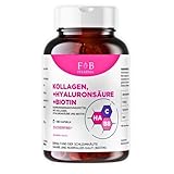 Kollagen, Hyaluronsäure & Biotin – Nahrungsergänzung für Haut, Haare und Nägel – Feuchtigkeit, Elastizität und Anti-Aging – 180 Kapseln – Ohne GMO, Hergestellt in Zertifiziertem Labor