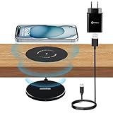 Eazpower Invisible Wireless Charger Unsichtbares drahtloses Kabelloses Ladegerät, 8-30mm Versteckt Unter dem Tisch Magnetic Ladepad für iPhone16 15/14/13/12, Samsung S23/S22/S21/S20