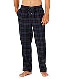 Amazon Essentials Herren Pyjamahose aus Flanell (erhältlich in Big & Tall), Schwarz Blau Karomuster, L