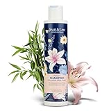 Jean & Len Shampoo Volumen Bambus & Lilie, für dünnes und feines Haar, verleiht Fülle und Glanz, Blüten-Duft, ohne Parabene und Silikone, vegan, 300 ml
