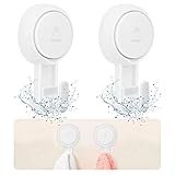 JOPHEK Saugnapf Haken Stark, 2 Pcs Wandhaken Saugnapf Haken Extra Stark bis Zu 5Kg, Multifunktionshaken Haken Wiederverwendbar Zum Aufhängen, 360 Grad Drehbar für Badezimmer Dusche Küche Fenster Glas