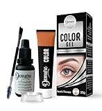 Demure Color Gel Augenbrauen- und Wimpernfarbe 30g, Augenbrauen- und Wimpernfarbstoff-Kit mit Keratin-Komplex für optimale Festigkeit, Glanz und Farbe (1.0 Schwarz)