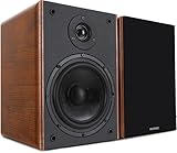 McGrey BSS-365 BN 6,5' HiFi Regallautsprecher - 1 Paar kompakte HiFi-Boxen - Belastbar bis 60 Watt (RMS) - 2-Wege-System - 6,5' Tieftöner + 1,0' Hochtöner - Braune Holz-Optik