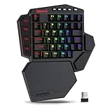 Redragon K585 PRO kabellose einhändige mechanische Tastatur, 42 Tasten, 3-Modus RGB 40% Gaming-Tastatur mit 7 integrierten Makrotasten, abnehmbare Handgelenkstütze, langlebiger Akku (Roter Schalter)