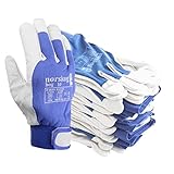 norskog BOG Arbeitshandschuhe Lederhandschuhe für Herren Handschuhe Schutzhandschuhe Gartenhandschuhe Montagehandschuhe Bauhandschuhe Lagerhaus Garten Baustelle LKW-Fahrer Heimwerker 12 Paare Gr.10