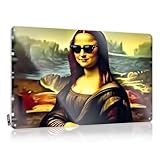 Lustige Schilder für das Büro, modernes Twist On Mona Lisa: Sonnenbrille und Natur, Blechschild, coole Schilder für Schlafzimmer, Blechschild, Dekoration (30 x 40 cm)