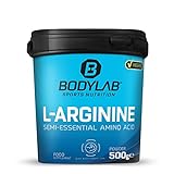 Bodylab24 L-Arginine Powder 500g, reines Arginin-Pulver, 2000mg Arginin je Dosis, aus Mais- & Zuckerrübenmolasse, zucker- und aspartamfrei, ideal mit Kreatin und Beta-Alanin kombinierbar