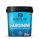 Bodylab24 L-Arginine Powder 500g, reines Arginin-Pulver, 2000mg Arginin je Dosis, aus Mais- & Zuckerrübenmolasse, zucker- und aspartamfrei, ideal mit Kreatin und Beta-Alanin kombinierbar