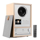 Audizio Canzo - DAB Radio, Internetradio mit WLAN & Bluetooth 5.3, Digitalradio, Radio mit Fernbedienung, Küchenradio mit LAN-Anschluss, AUX & Line-Out, ideal für Küche, Wohn-& Schlafzimmer - Holz
