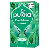 Pukka | Bio Kräutertee 'Drei Minze“ | Grüne Minze, Pfefferminze und Ackerminze | Tee für ein gutes Bauchgefühl nach dem Essen | 1er Pack | 20 Teebeutel