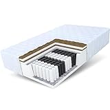 FDM Matratze 80x200 cm Härtegrad H3 H5 Höhe 26 cm Taschenfederkernmatratze Kokosfaser-Einlage Polyurethan-Schaum 7 Komfortzonen mit Hypoallergenem Waschbarem Premium-Bezug Oeko-Tex Home MAX