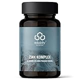 edubily nutrition® Zink • Zink Komplex mit 3-Fach Formel aus Zinkglycinat, Zinkcitrat und Zinkglukonat • Mit essentiellen Aminosäuren (90 Kapseln)