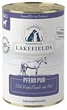 Lakefields Premium Hundefutter Nass | Pferd pur 100% | 400g | Reines Muskelfleisch | Pferdefleisch aus artgerechter Tierhaltung | Hypoallergenes Nassfutter für Hunde | Regional & Getreidefrei