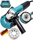 Makita Betonschleifer Set. Sanierungsfräse 1100W Power Set im MakPac Koffer. Mit Absaughaube 191W06-8 + 2x Premium Diamantschleiftopf