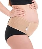 Herzmutter Bauchgurt Schwangerschaft - Stützgürtel - weich-atmungsaktiv-größenverstellbar - Umstands-Bauchband - 3400 (L-XL, Beige)