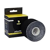 yellowSPORT Kinesiotape Schwarz – Elastisches & Wasserfestes Kinesiologie Tape für Muskel- & Gelenkunterstützung – Hautfreundliches, Hypoallergenes Kinesiotape für Sport, Therapie & Reha – 5 cm x 5 m