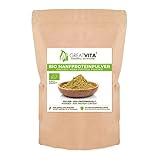 Bio Hanfprotein Pulver 1000g | Premium Qualität - hoher Proteingehalt/natürliches Protein/GreatVita