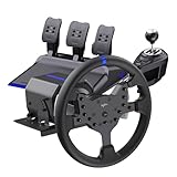 PXN V99 Gaming Lenkrad PC, 3,2 Nm Force Feedback Lenkrad und Pedalen mit Schaltung, PS4 Lenkrad für Xbox One, Xbox Series X/S, PC, PS4 mit Formula-Racing Paddles, Hall-Effekt Pedal