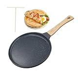 Txmyxgs Crepe Pfanne Induktion, 24cm Palatschinken Pfanne mit Teigverteiler