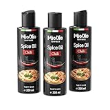Mioolio 3x200ml Chiliöl Gewürzöl zum Marinieren Verfeinern und Würzen veredelt jedes Gericht mit intensivem Aroma und pikantem Kick