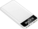 Powerbank, für tragbares Ladegerät, schnelles Aufladen, 20.000 mAh, Deluxe, ultrakompaktes Hochgeschwindigkeitsladen, kleinste und leichteste Externe Akkus, ultraschlankes Design, Weiß, 10.0