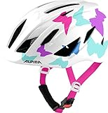 Alpina PICO - Leichter, Optimal Klimatisierter & Bruchfester Fahrradhelm mit Fliegennetz Für Kinder, optional mit Licht, pearlwhite Butterflies Gloss, 50-55 cm