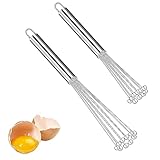 2 Stück Schneebesen, Schneebesen Klein, Schneebesen Kugeln Ball Mini Schneebesen, Rührbesen Set Für Tägliche Kochen Mehl Fleisch Kuchen Backen (10 inches+12 inches)