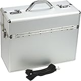 ALUMAXX 45100 Pilotenkoffer ALPHA, Piloten Koffer aus Aluminium, Aktenkoffer Alu, Zahlenschloss, Dokumentenkoffer, Businesskoffer ca. 47 cm, Silber, 47 x 36,5 x 20 cm