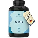 Taurin Kapseln - 2000mg Taurine hochdosiert - 360 Kapseln: Big Pack - 6 Monatsvorrat – Pre Workout Booster ohne Koffein - Vegan, ohne künstliche Zusätze - Deutsche Produktion – TRUE NATURE