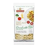 Tiberino Packung mit 10 Stück: 2 Pilzrisotto, 2 Zitrusrisotto - 2 Orecchiette und Broccoli - 2 Pennette mit Pesto und Basilikum, 2 Pennette mit Tomate und Basilikum. Fertiggerichte, 100 % natürlich