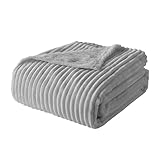 DJDEA Soft Fluffy Decke aus Mikrofaserflanell. Eine warme, Flauschige Kuscheldecke 150x200 cm Grau für kuschelige Betten und weiche Sofas